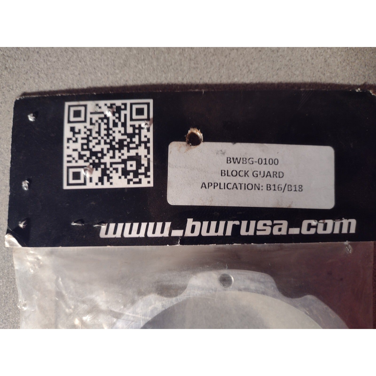 BWR BWBG-0100 Block Guard, Application B16/B18 top of package QR code, item details
