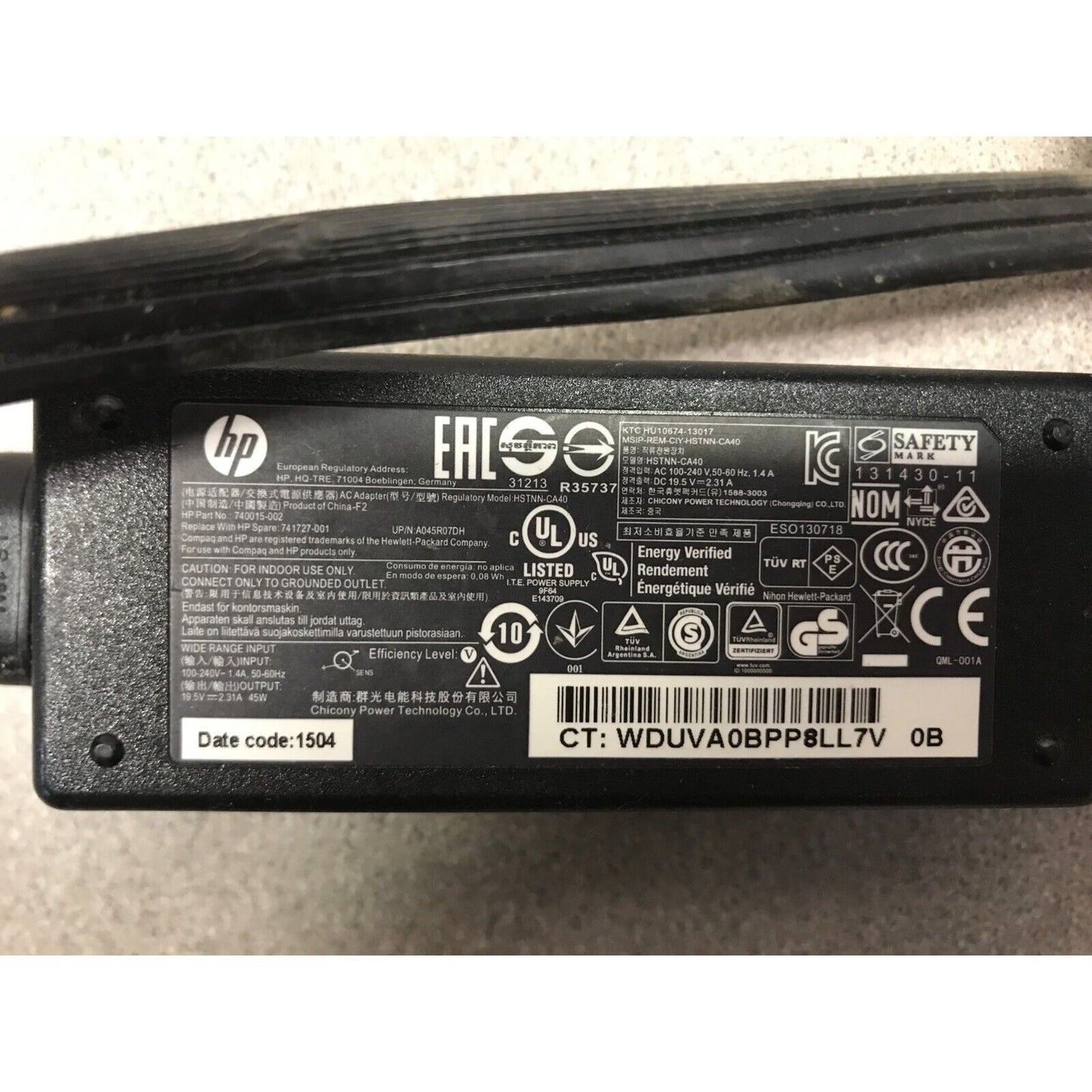 HP AC Adapter Part No. 740015-002