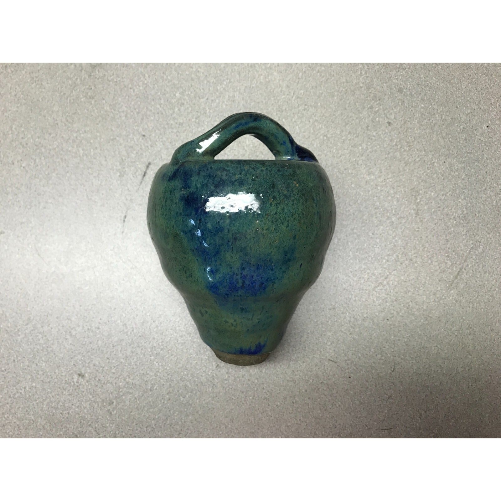 Ceramic Glazed Upside-down Planter front view