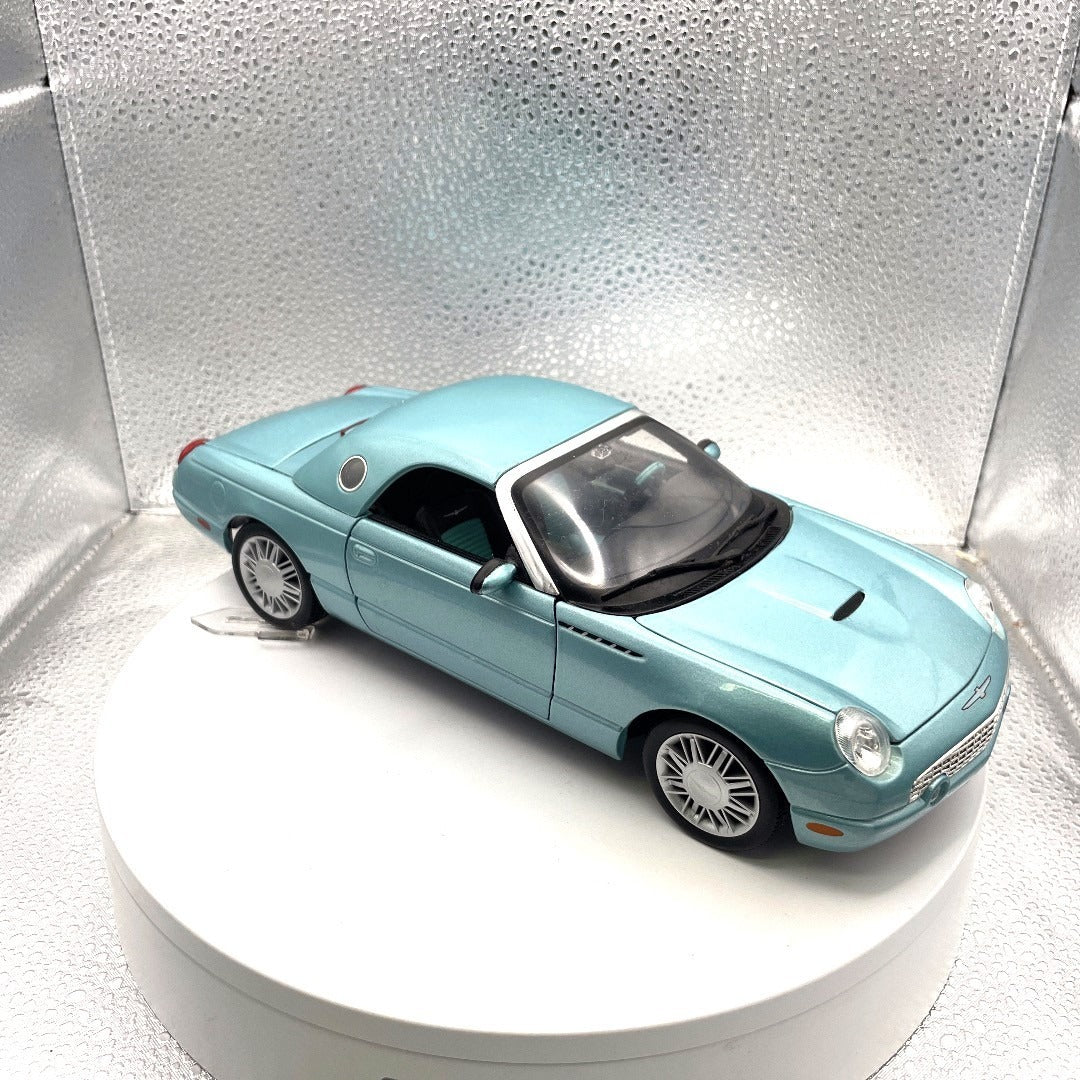 Maisto 2002 Thunderbird Light Blue Die Cast, Scale: 1/18, RARE COLOR! passenger/front end view