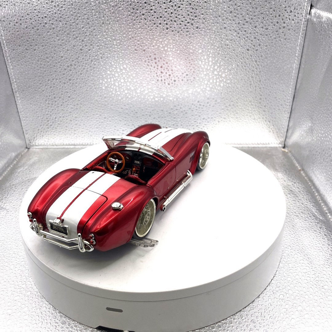 Jada Toys 1965 Shelby Cobra 427 S/C Red Die Cast, Scale: 1/24, No. 90540 back end/passenger side view