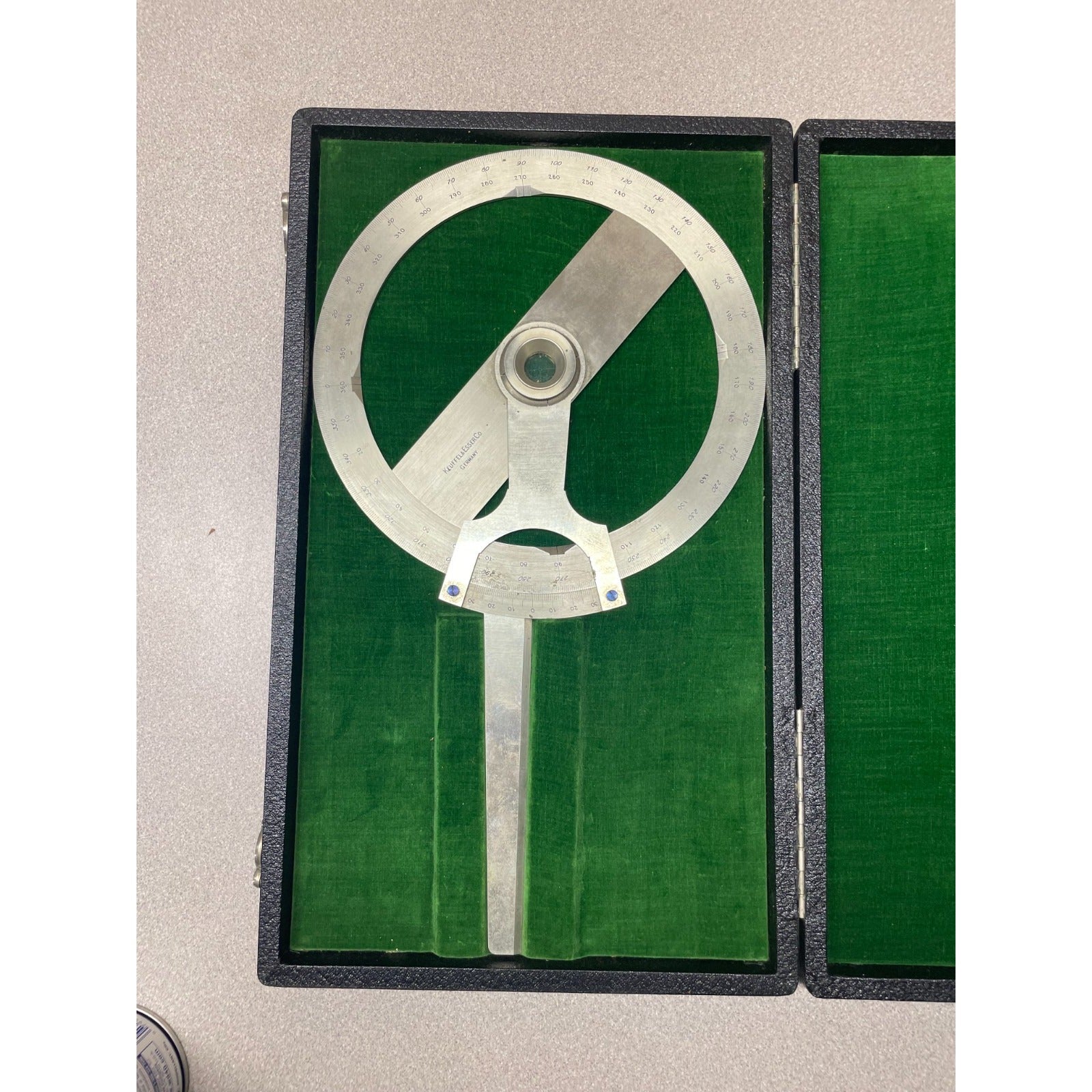 Keuffel &amp; Esser Co. 1221 1/2 8 Inch Protractor Drafting Tool with Case, Made in Germany in case