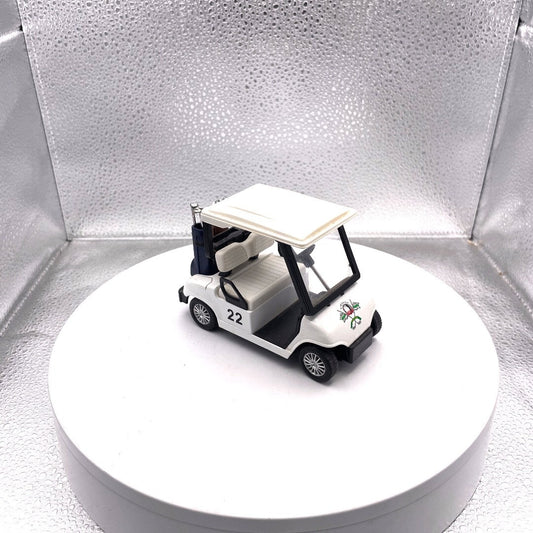 Kinsfun Golf Cart w/ Clubs Diecast Metal Model Caddy Toy Car White Logo Cart #22, KS 5105 passenger side view
