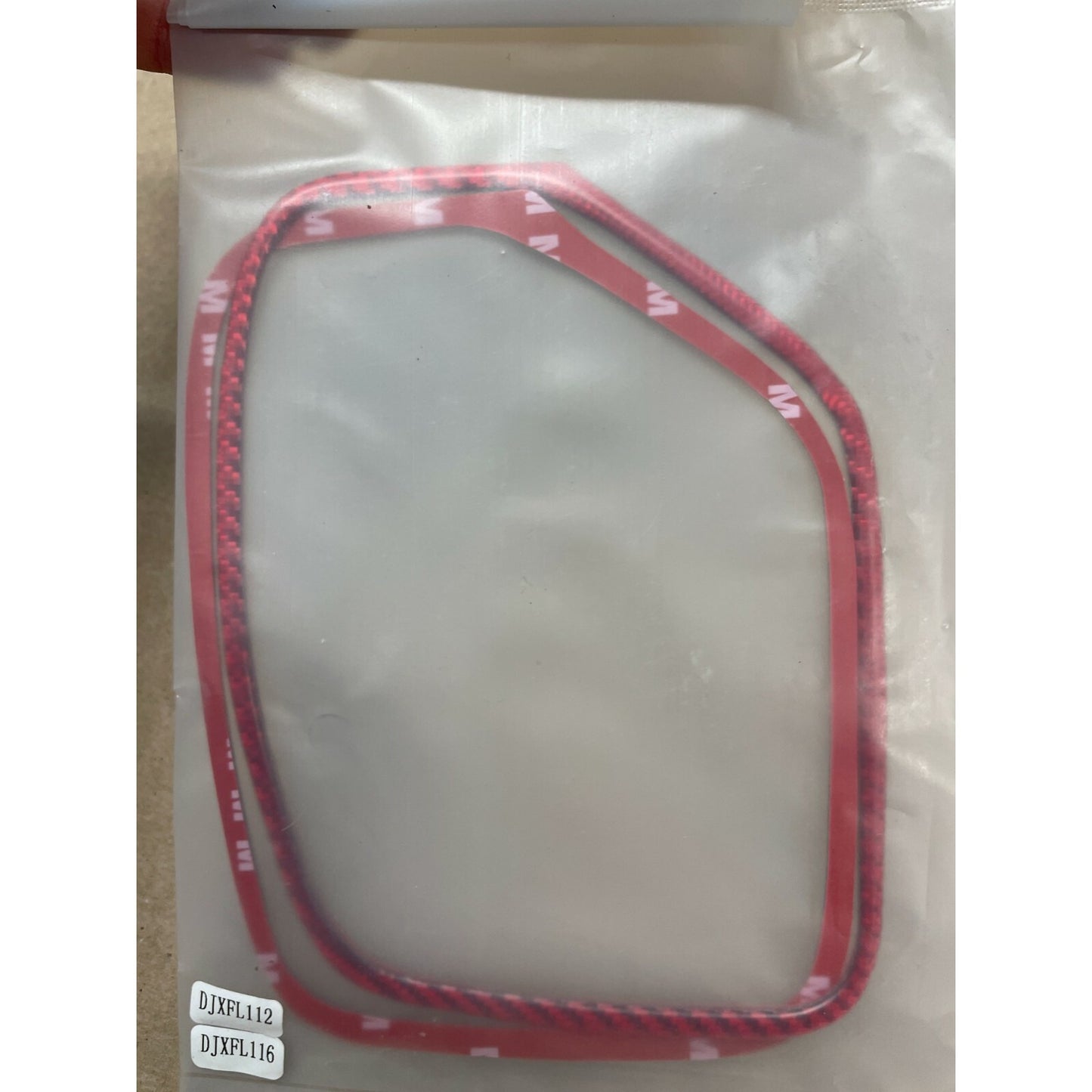 Red Speedometer Frame Cover Sticker Carbon Fiber For Chevrolet Camaro 2010-2015 closeup in package
