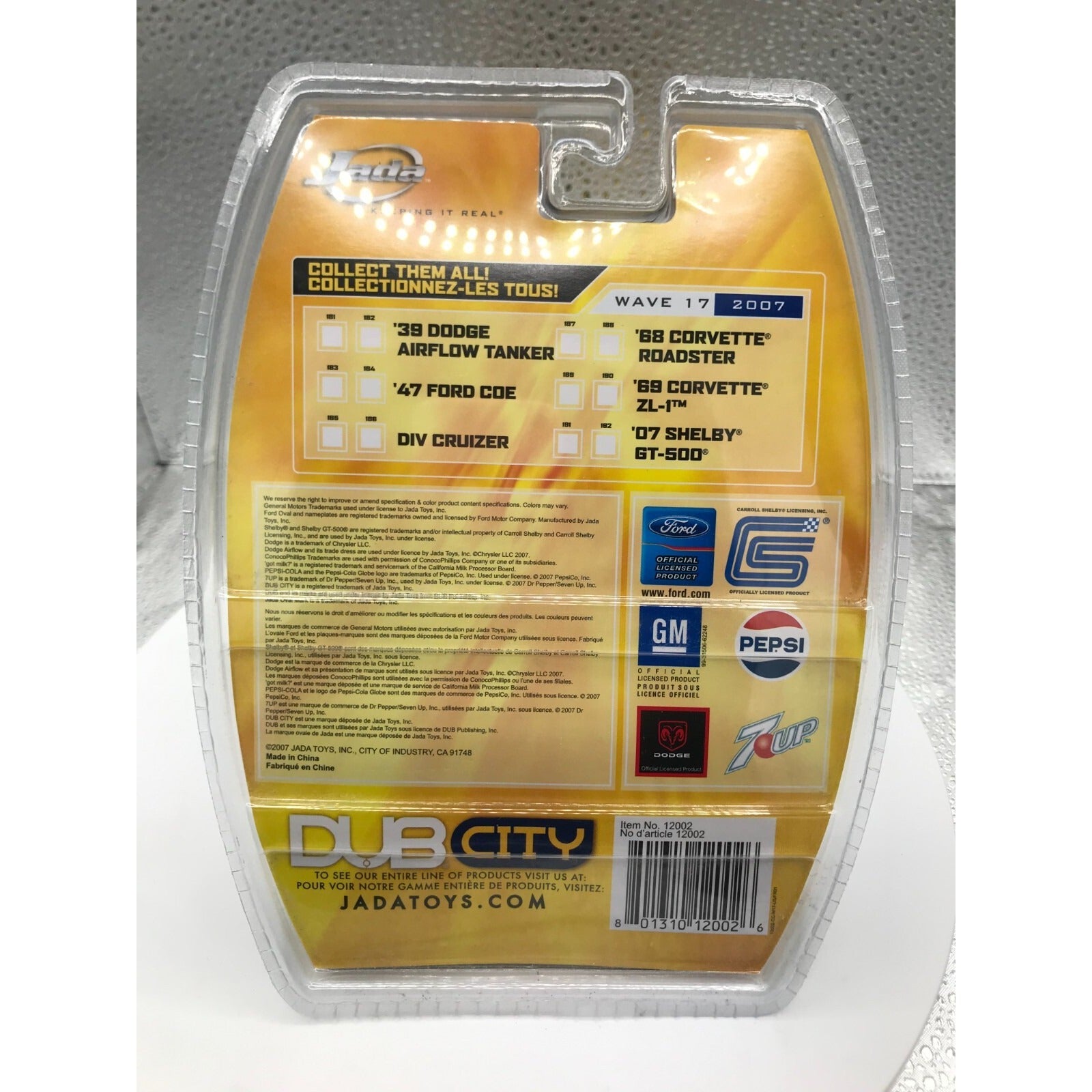 Dub City '39 Dodge Airflow Tanker Union 76 back of package product details