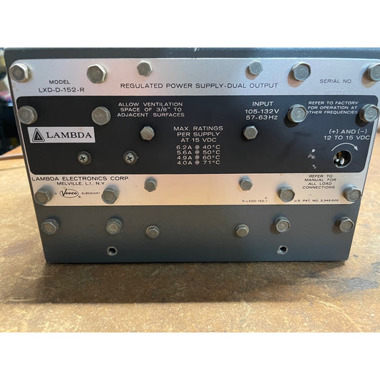 Lambda LXD-D-152-R regulated power supply front panel