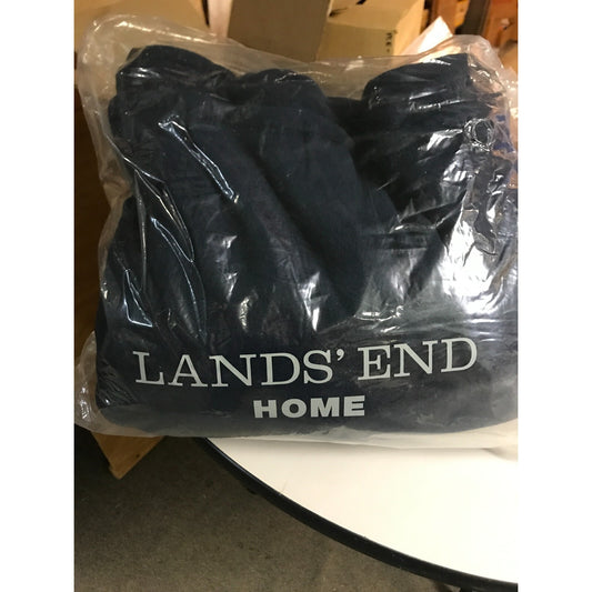 Lands End Home Full/Queen Classic Navy Fleece Blanket in packaging