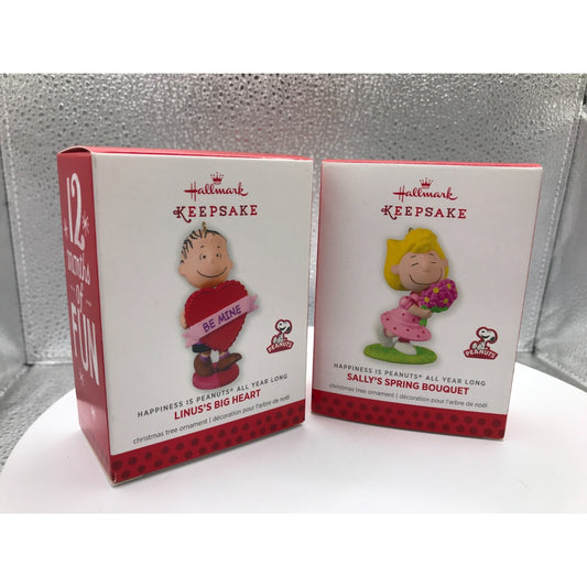 Linus and Sally from the Peanuts Hallmark Keepsake Christmas Ornaments Set of 2