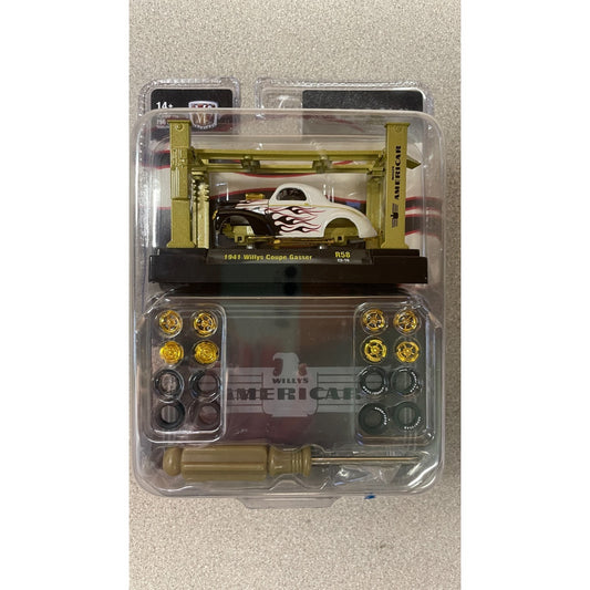 M2 "Chase" Build a Kit Willys Gasser front of package displaying car and build pieces