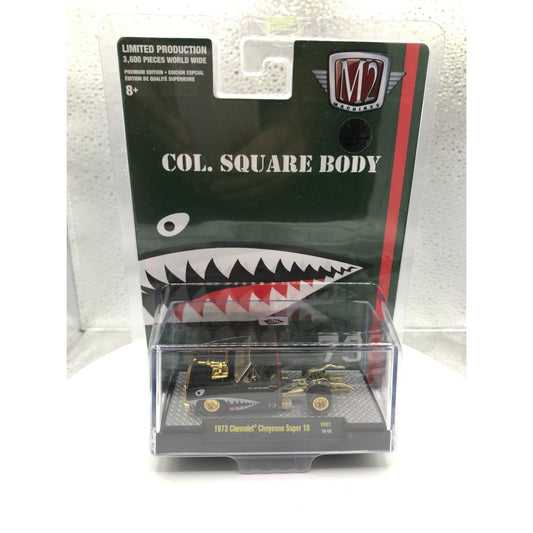 M2 Col. Square Body Chase 1973 Chevrolet Cheyenne Super 10 (one of 300) front of package