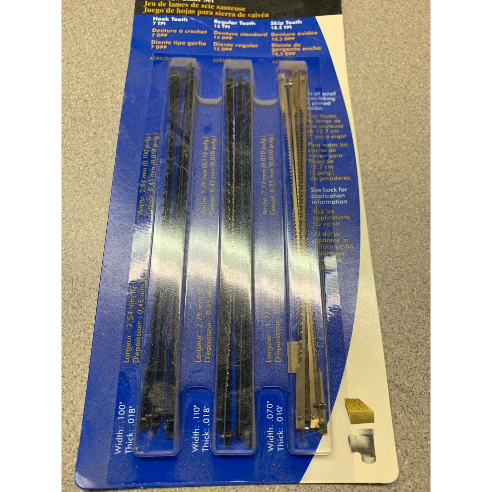 Ryobi A28SC11 Scroll Saw Blade Assorted Set of 18 saw blades in package