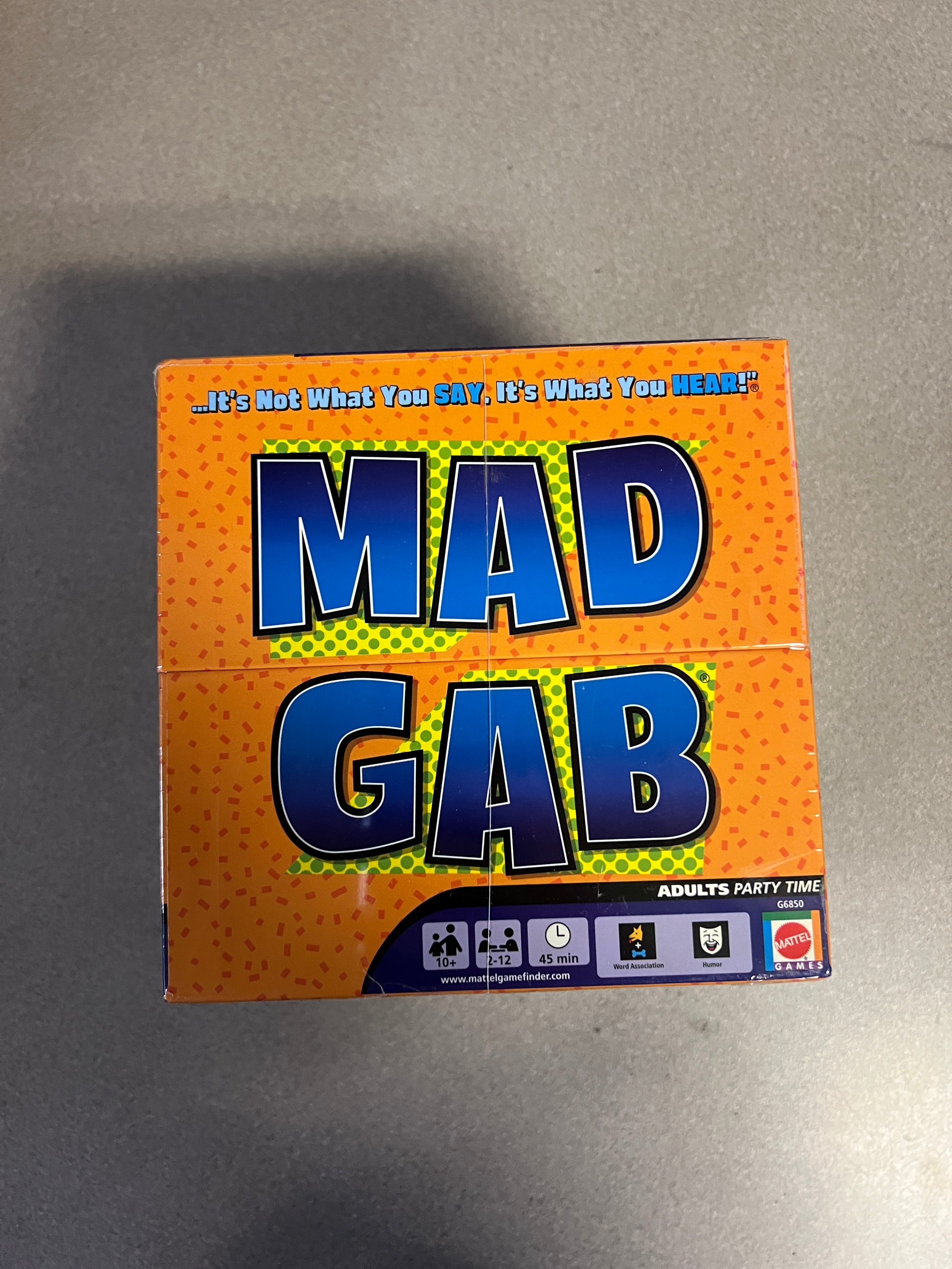 Mad Gab Adults! Party Time Game top of box