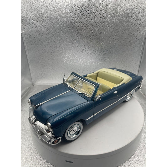 Maisto 1949 Ford Blue Convertible Die Cast, Scale: 1/18, 11322 front end/drivers side view