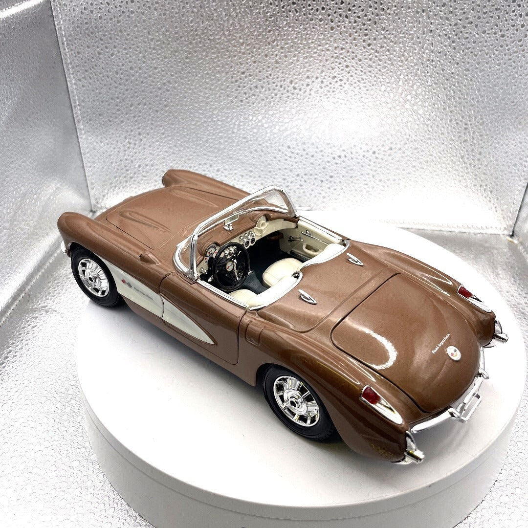Maisto 1957 Corvette Brown Metallic Die Cast, Scale: 1/18 11320 driver's side/rear view