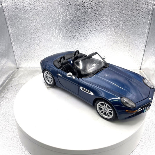 Maisto BMW Z8 Blue Convertible Die Cast, Scale: 1/18 passenger side/front end view