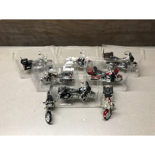 Maisto Harley Davidson Die Cast Lot of 8, 6 Brand New In Plastic view of lot