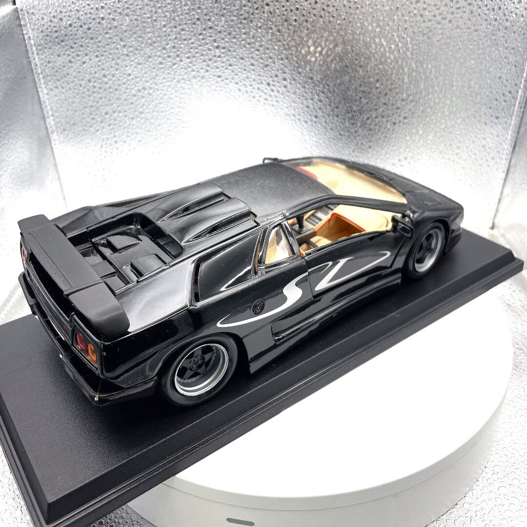 Maisto Lamborghini Diablo SV Black Die Cast with Base, Scale: 1/18 rear/passenger side view