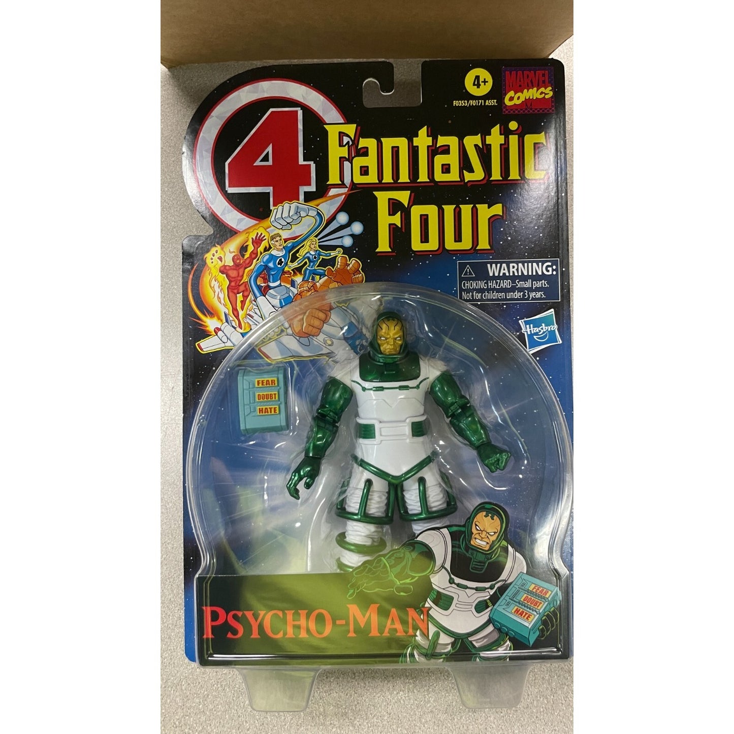 Marvel Comics Fantastic Four Psycho-Man action figure front of package displaying action figure