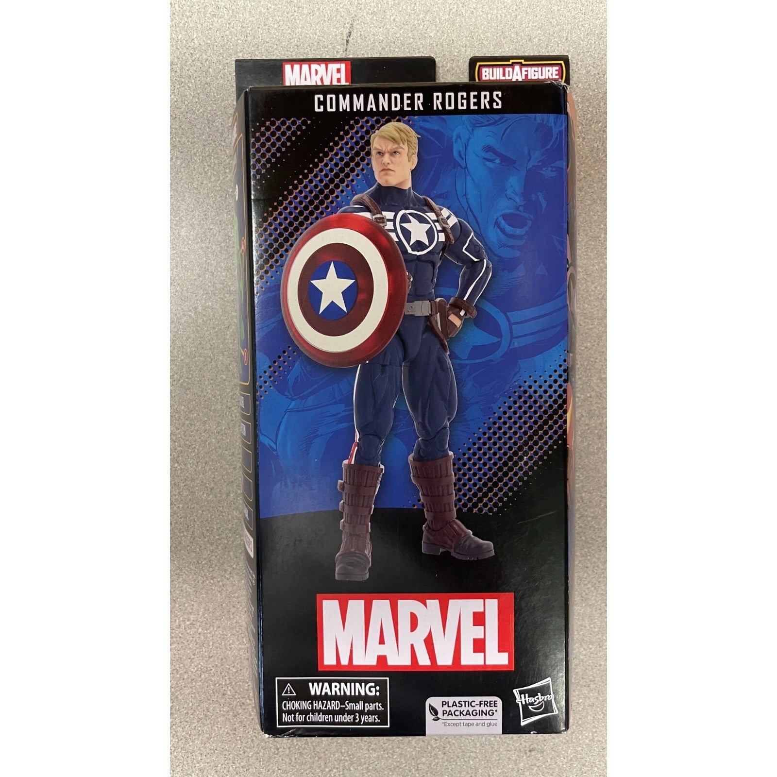 Marvel Commander Rogers Captain America Action Figure (Missing Piece) front of package