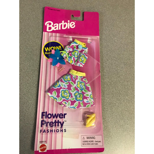 Mattel Barbie Flower Pretty Fashions 68580-91 in package displaying item