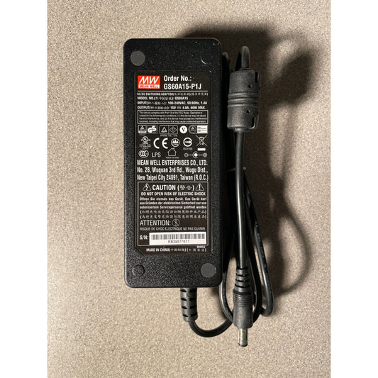 Mean Well GS60A15-P1J&nbsp;AC to DC Switching Adapter label side