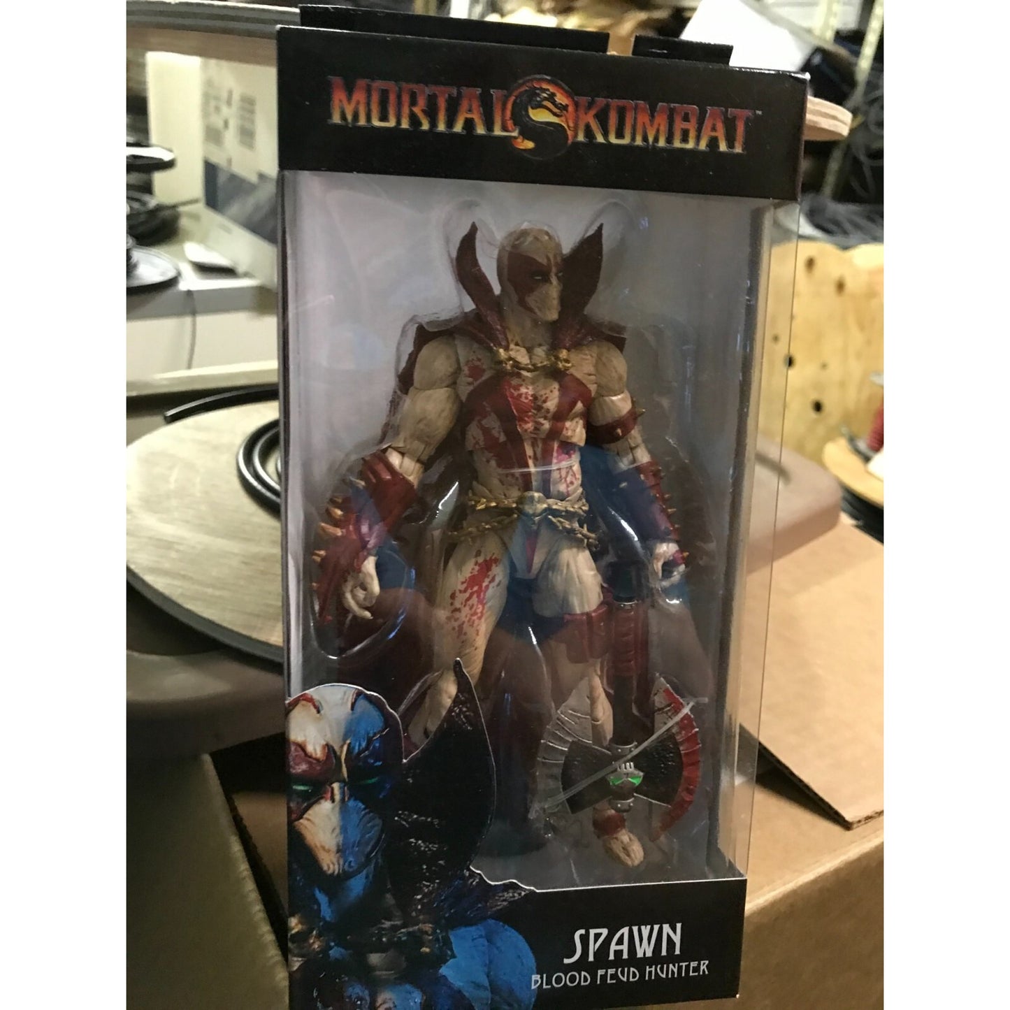 Mortal Combat Spawn Blood Feud Hunter Action Figure front of package displaying action figure