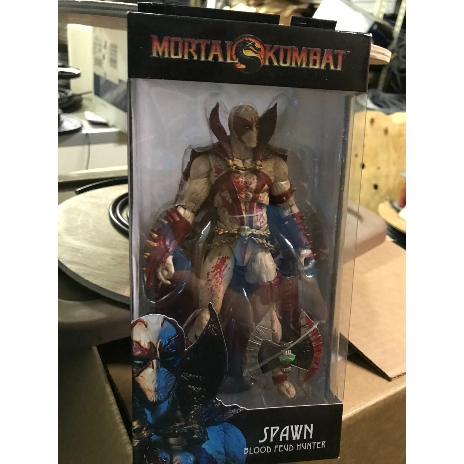 Mortal Combat Spawn Blood Feud Hunter Action Figure front of package displaying action figure