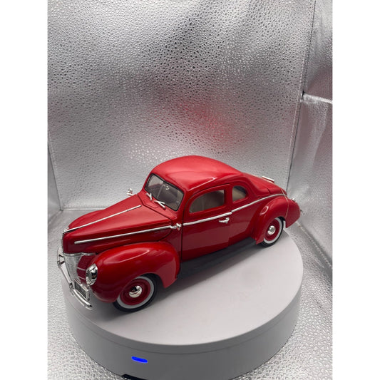 Motor Max 1940 Ford Sedan Red Die Cast, Scale: 1/18, No. 7310 drivers side view