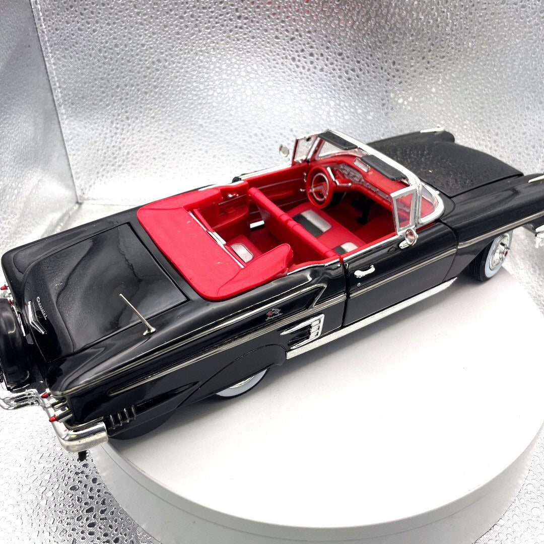 Motor Max 1958 Chevrolet Impala Black, Scale 1:18 No 73112 rear/passenger side view
