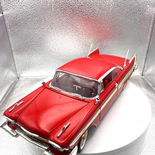 Motor Max 1958 Plymouth Fury Red Die Cast, Scale 1:18, No. 73115 front and drivers side view