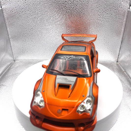 Muscle Machines 2002 Acura RSX Orange Die Cast, 1:18 Scale front end view
