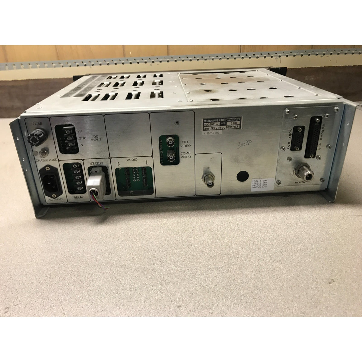 Microwave Radio Communications Central Receiver Microwave 903501-1 Rev.HDC back panel view