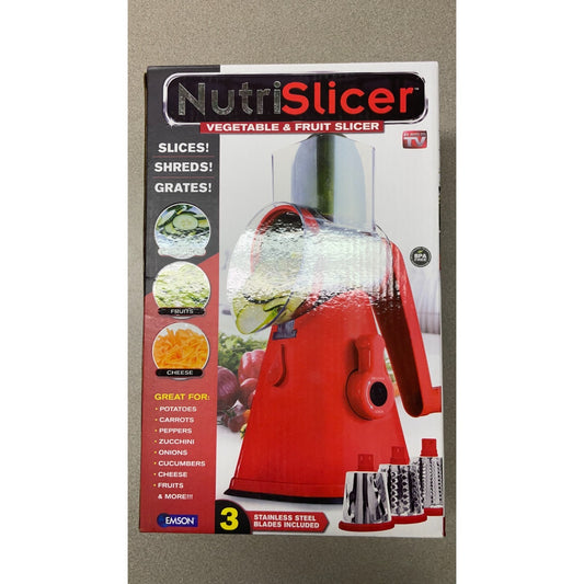 NutriSlicer Vegetable and Fruit Slicer front of package with product image and details