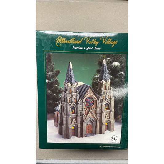 O'Well Novelty Co P0540F Heartland Valley Village Porcelain Light House front of box with picture of castle