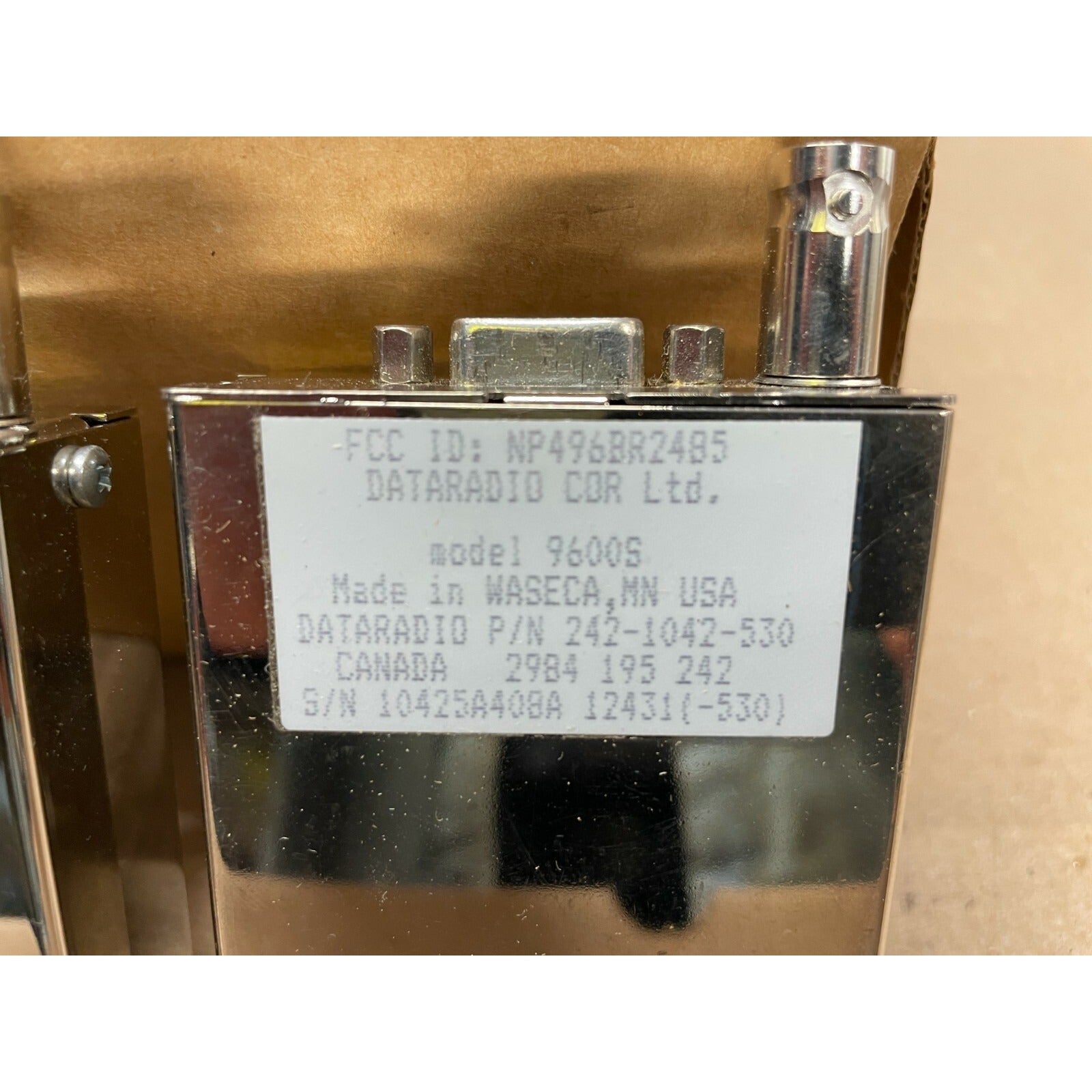 Dataradio RNet Telemetry Module Transceiver product label closeup