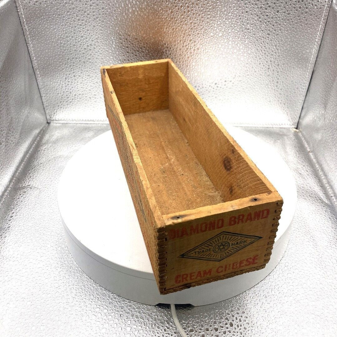 Vintage DIAMOND BRAND Cream Cheese Box National Creamery Somerville Boston end view