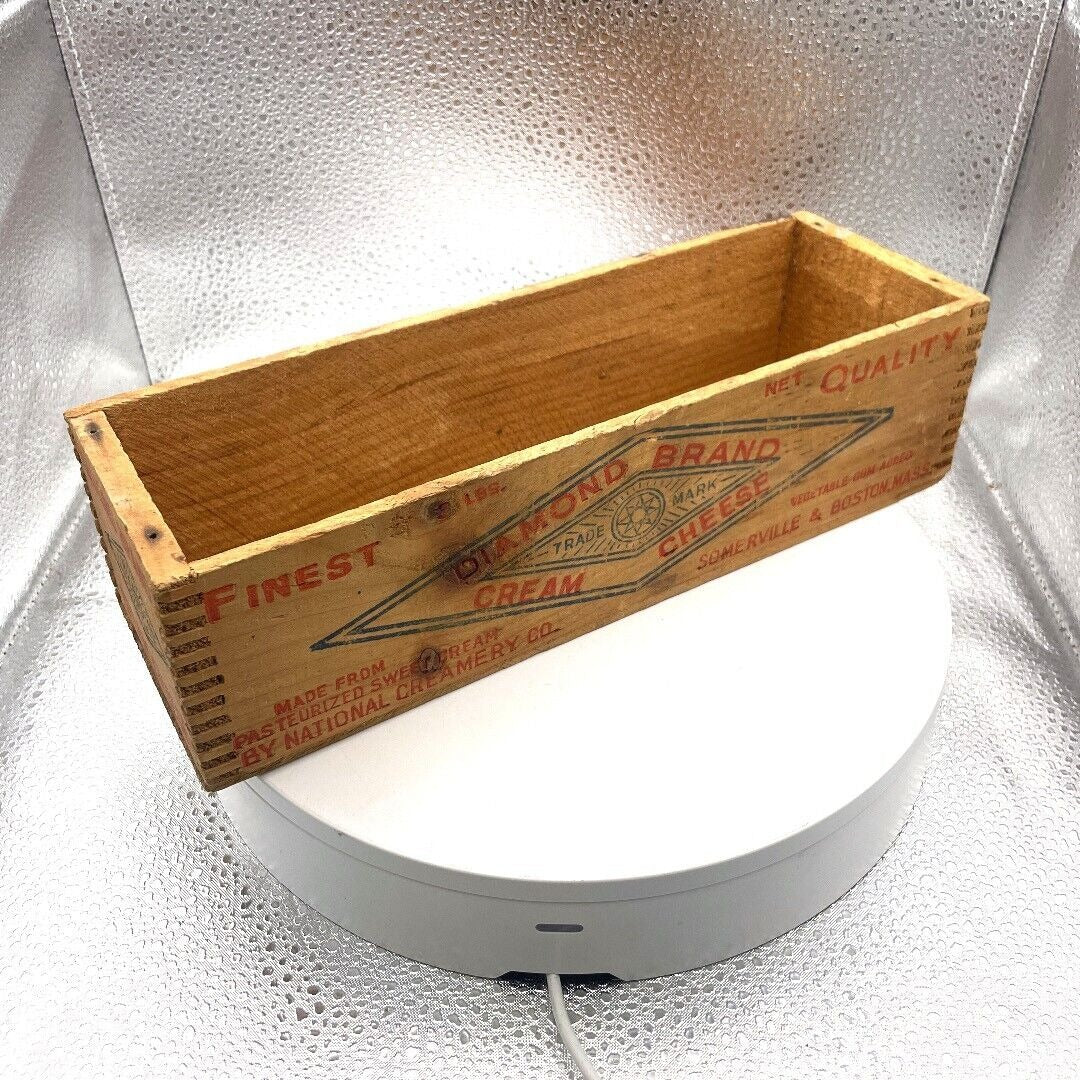 Vintage DIAMOND BRAND Cream Cheese Box National Creamery Somerville Boston front/back view
