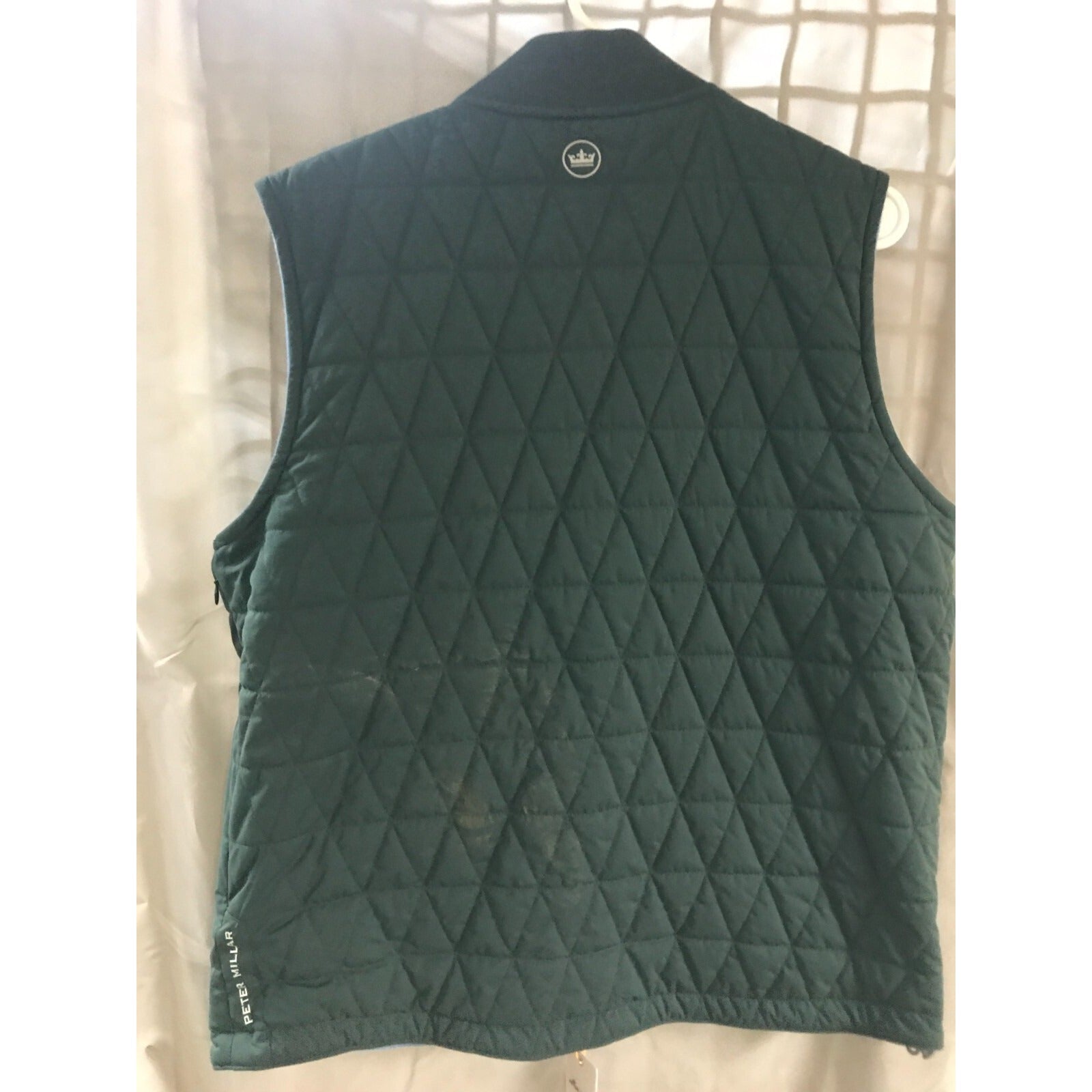Peter Millar Fleece Lined Men's Vest Size M, Dark Green back view