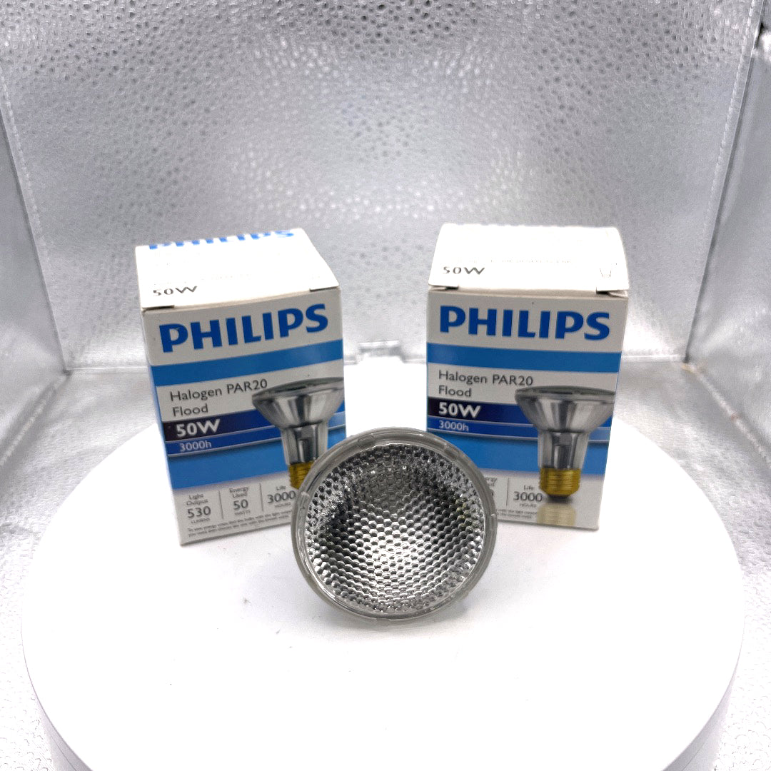 Philips Halogen PAR20 Flood Light Bulb 50W 3000h 120V Lot of 2 Bulbs