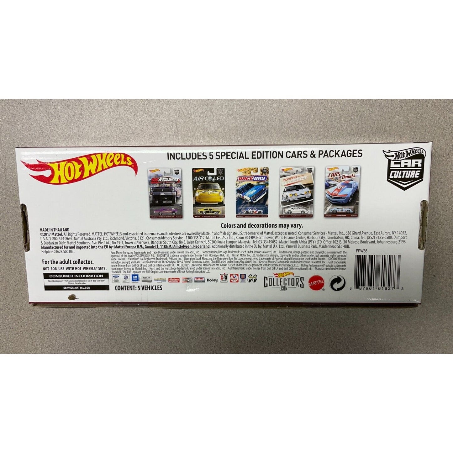 Hot Wheels 2017 Car Culture Premium Boxed Set, 5-Cars Included, FPW86 set details
