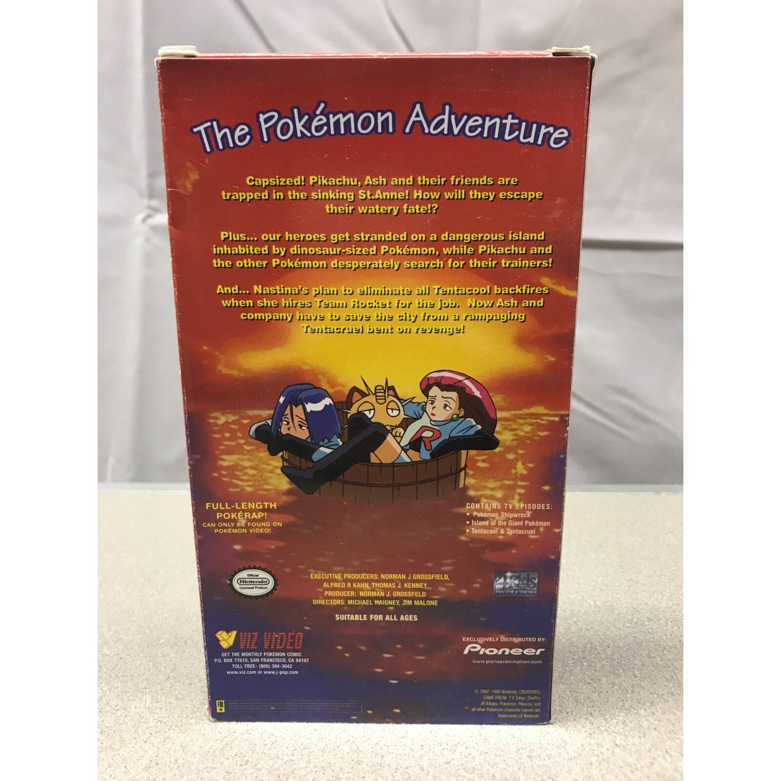 Pokemon VHS Set Includes: Seaside Pikachu back of case item details