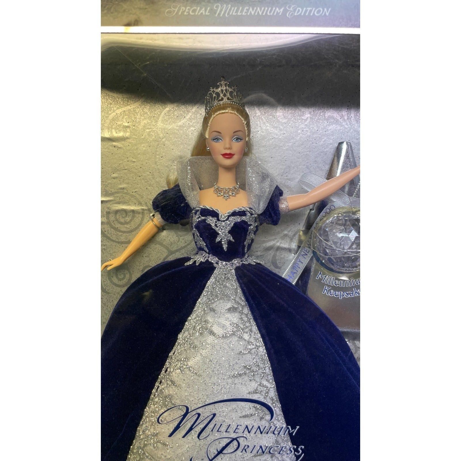 Mattel Special Millennium Princess Barbie Doll 24154 close up in package