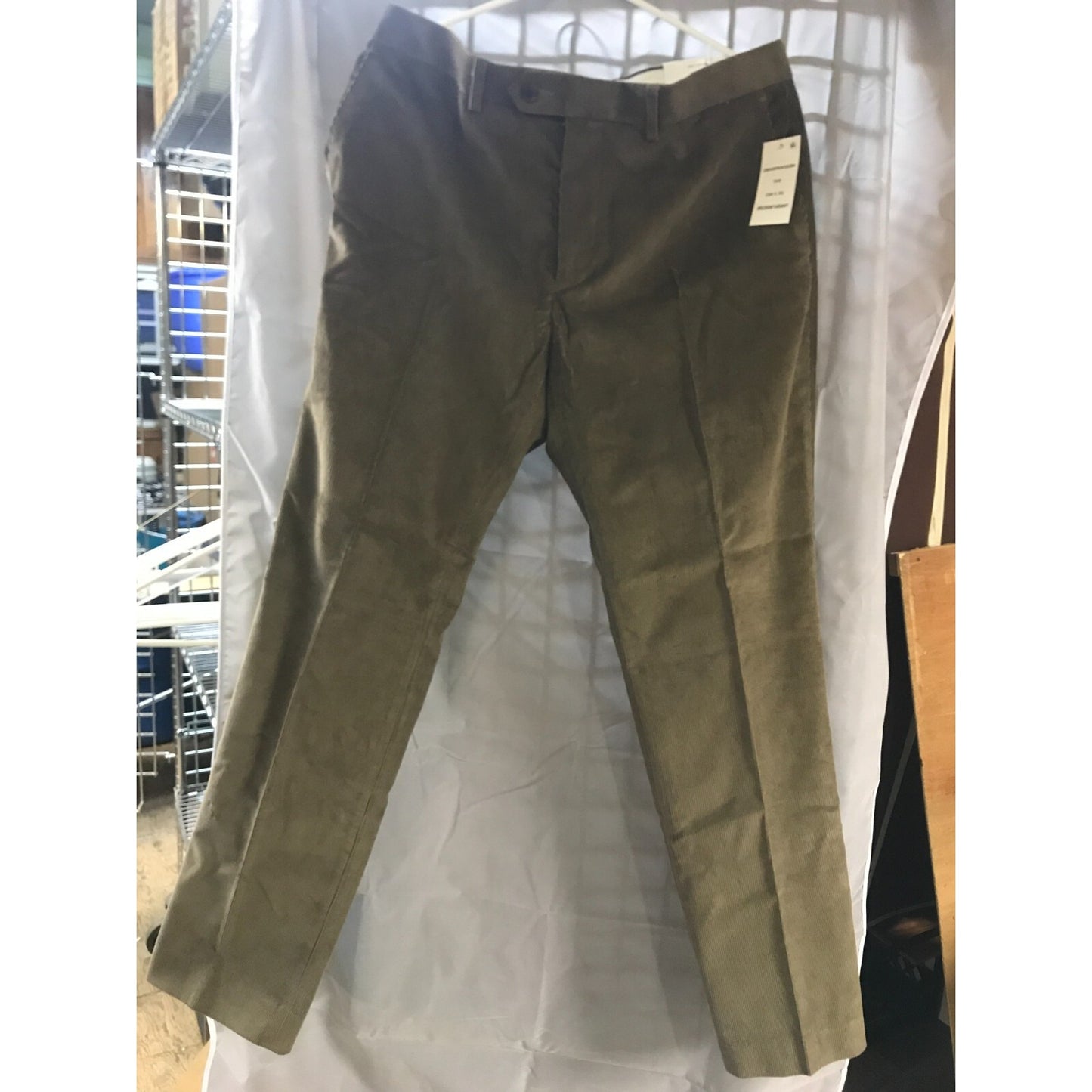 Ralph Lauren Flat Front Corduroy Pants 33x30 Men's Brown - New front view
