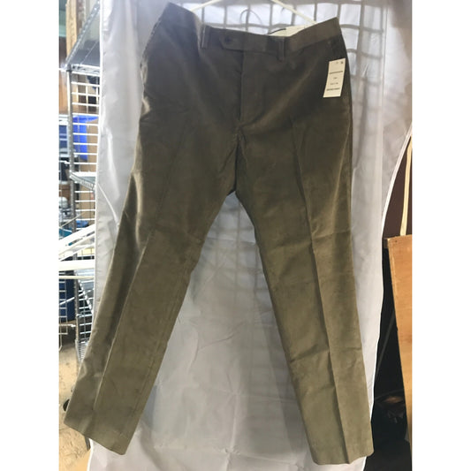 Ralph Lauren Flat Front Corduroy Pants 33x30 Men's Brown - New front view
