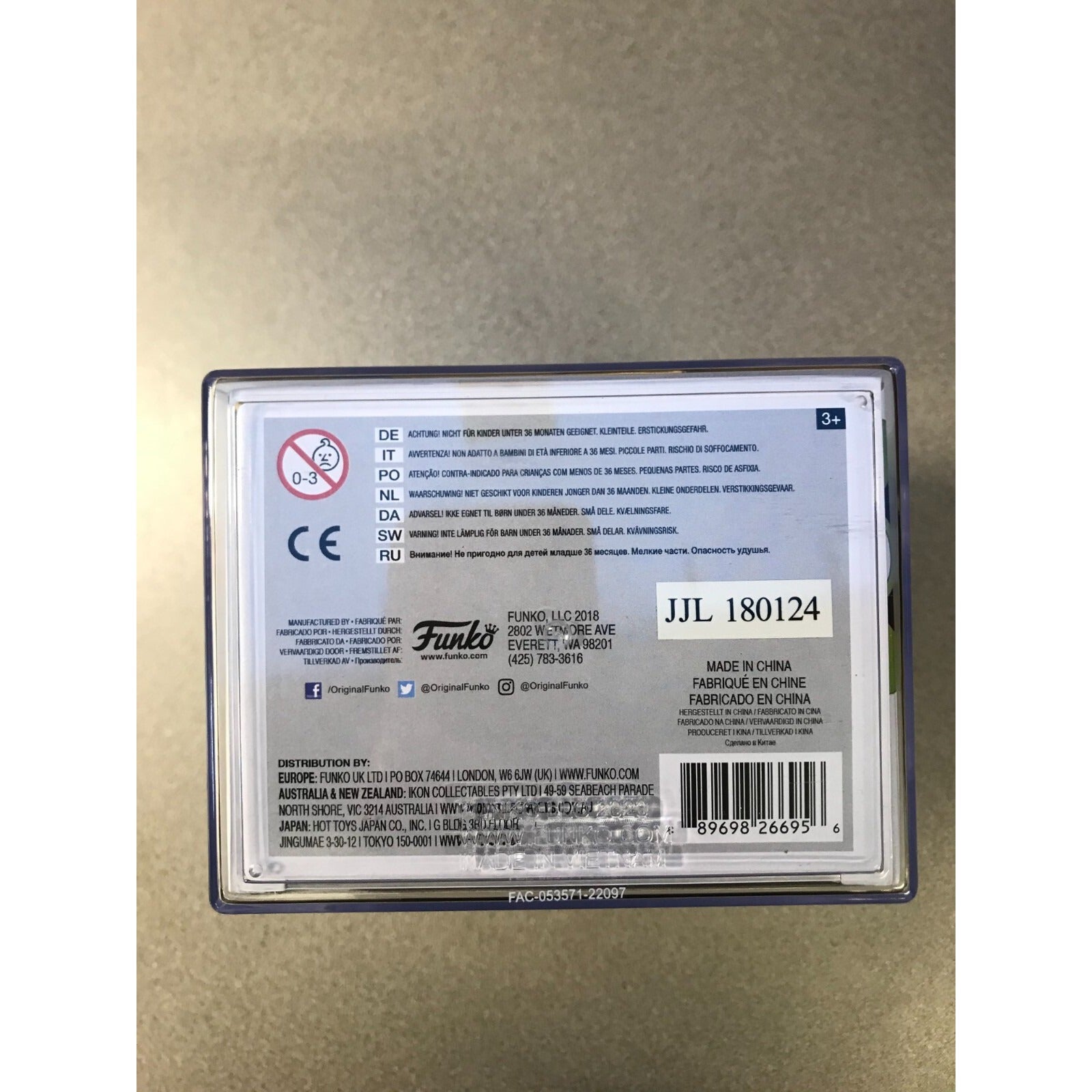 Funko Pop! Care Bears 355 Good Luck Bear with Case Chase bottom of package item disclosures and manufacture information