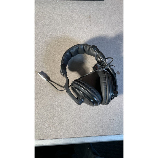 Ritron Headset with mic, push to talk, lemo connector front view