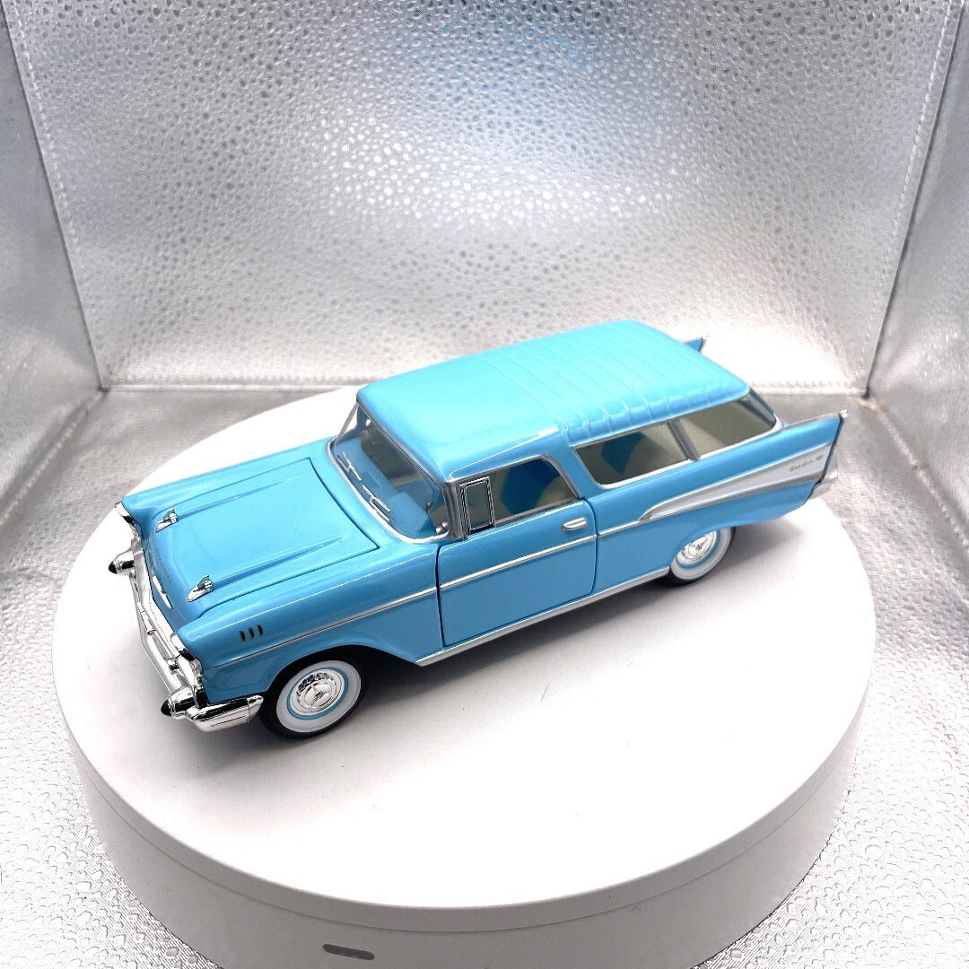 Road Signature 1957 Chevrolet Nomad Light Blue Die Cast, Scale: 1/24, No. 24203 front/driver's side view
