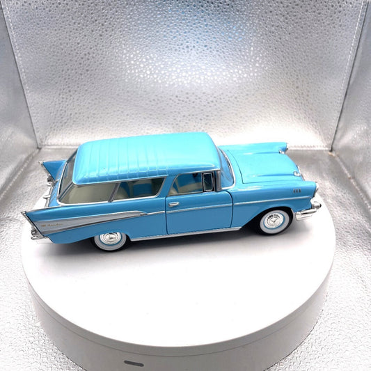 Road Signature 1957 Chevrolet Nomad Light Blue Die Cast, Scale: 1/24, No. 24203 passenger side view