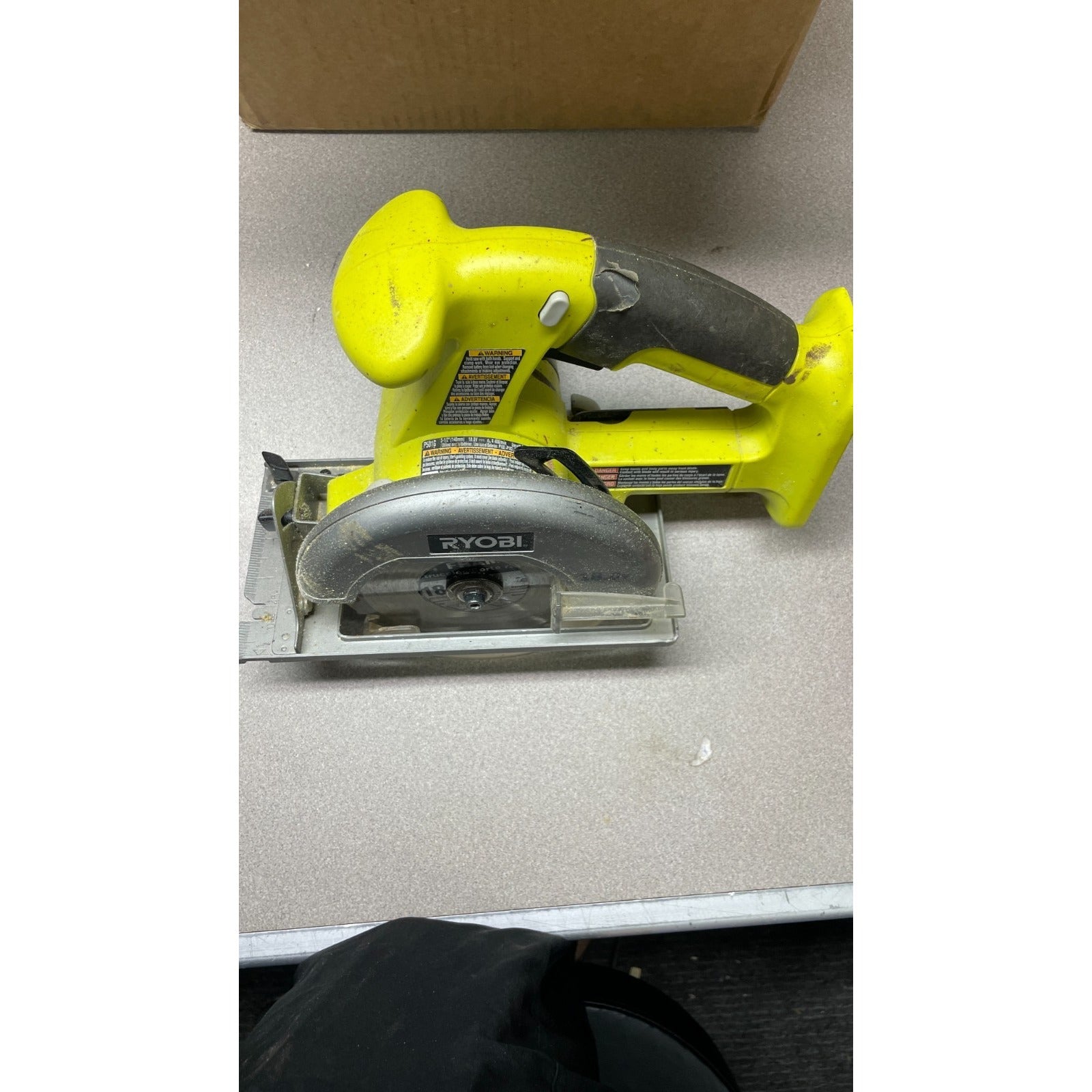Ryobi P501G ONE+ 18V Circular Saw front view of saw