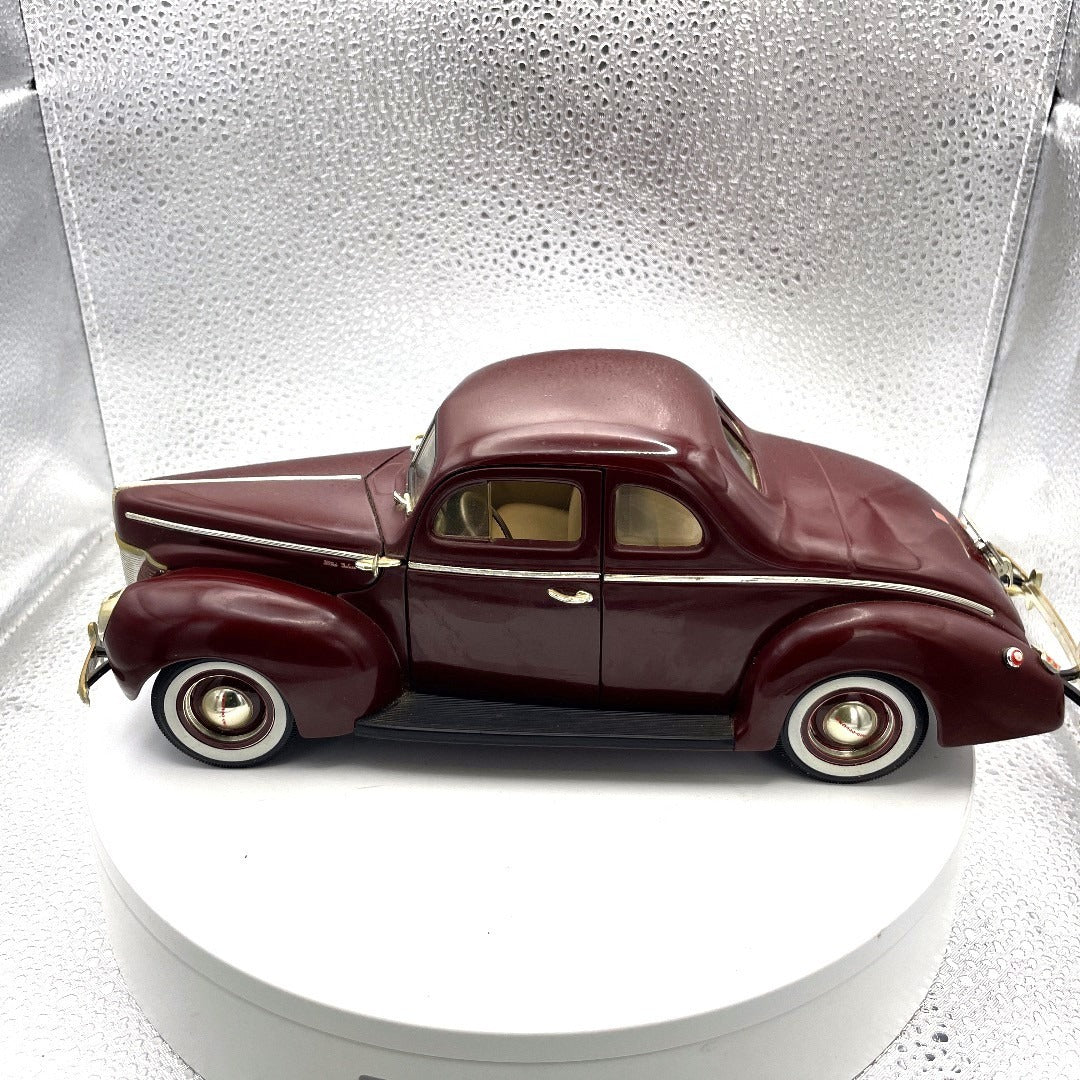 ERTL 1940 Ford Coupe Maroon Die Cast, Scale: 1/18 drivers side view